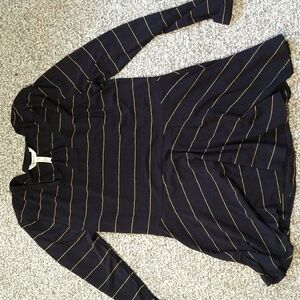 Matilda Jane Enjoy the Party Tee Size M black with gold glitter stripe